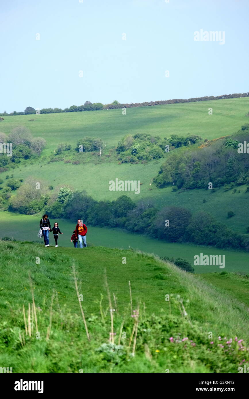 A family rambling in the countryside Stock Photo