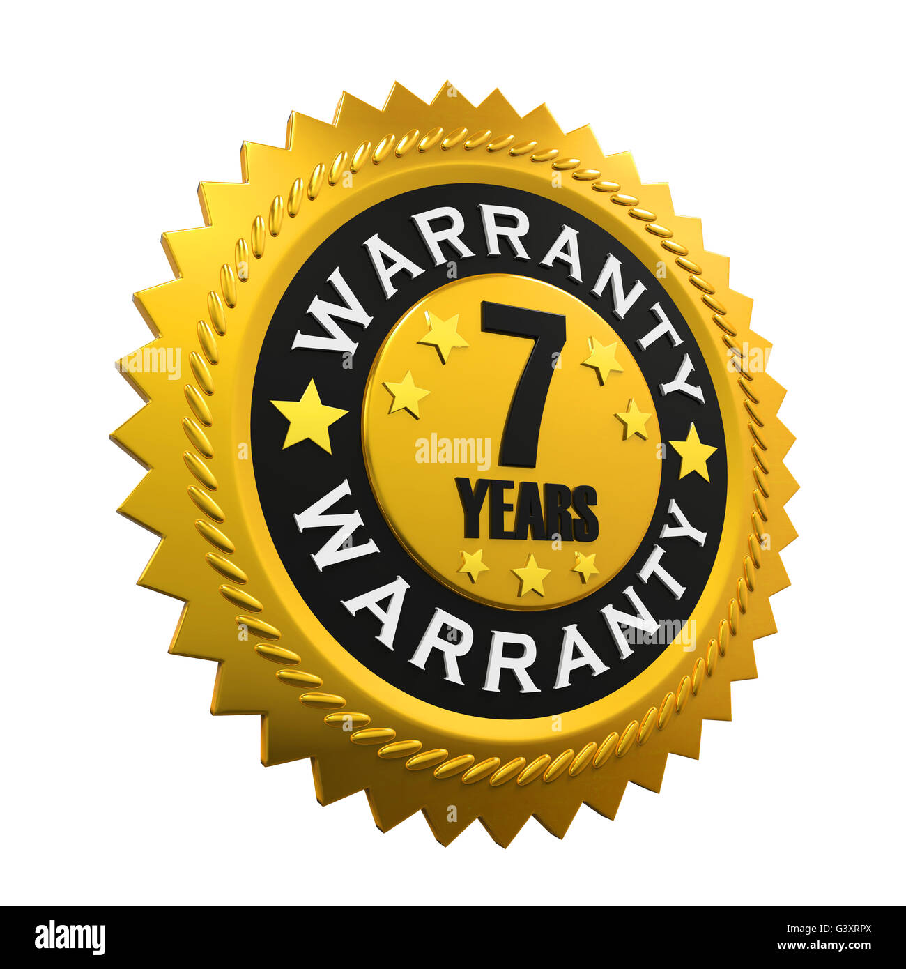 7 Years Warranty Sign Stock Photo Alamy
