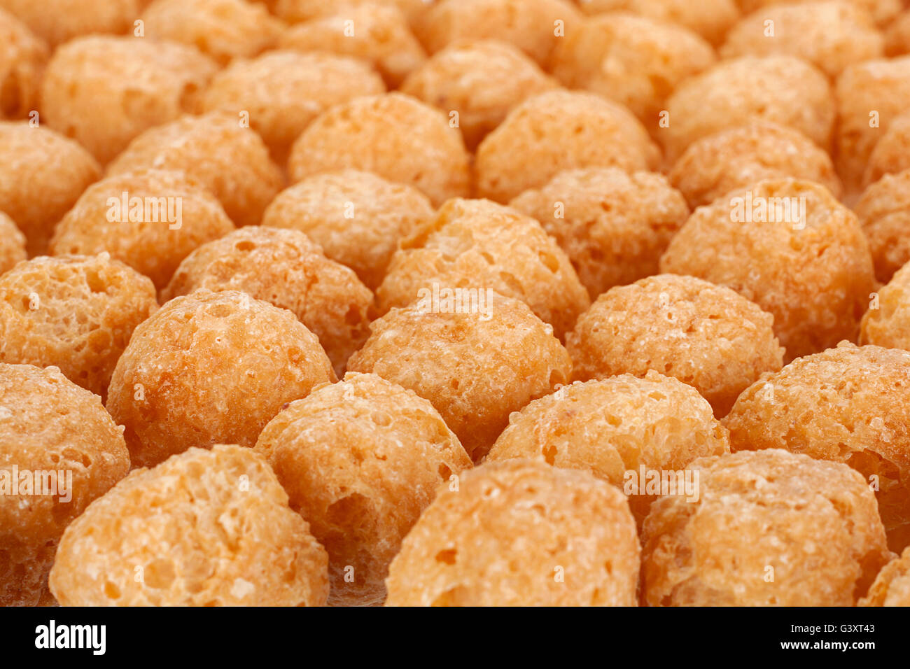 Sweet corn balls snack closeup background Stock Photo Alamy