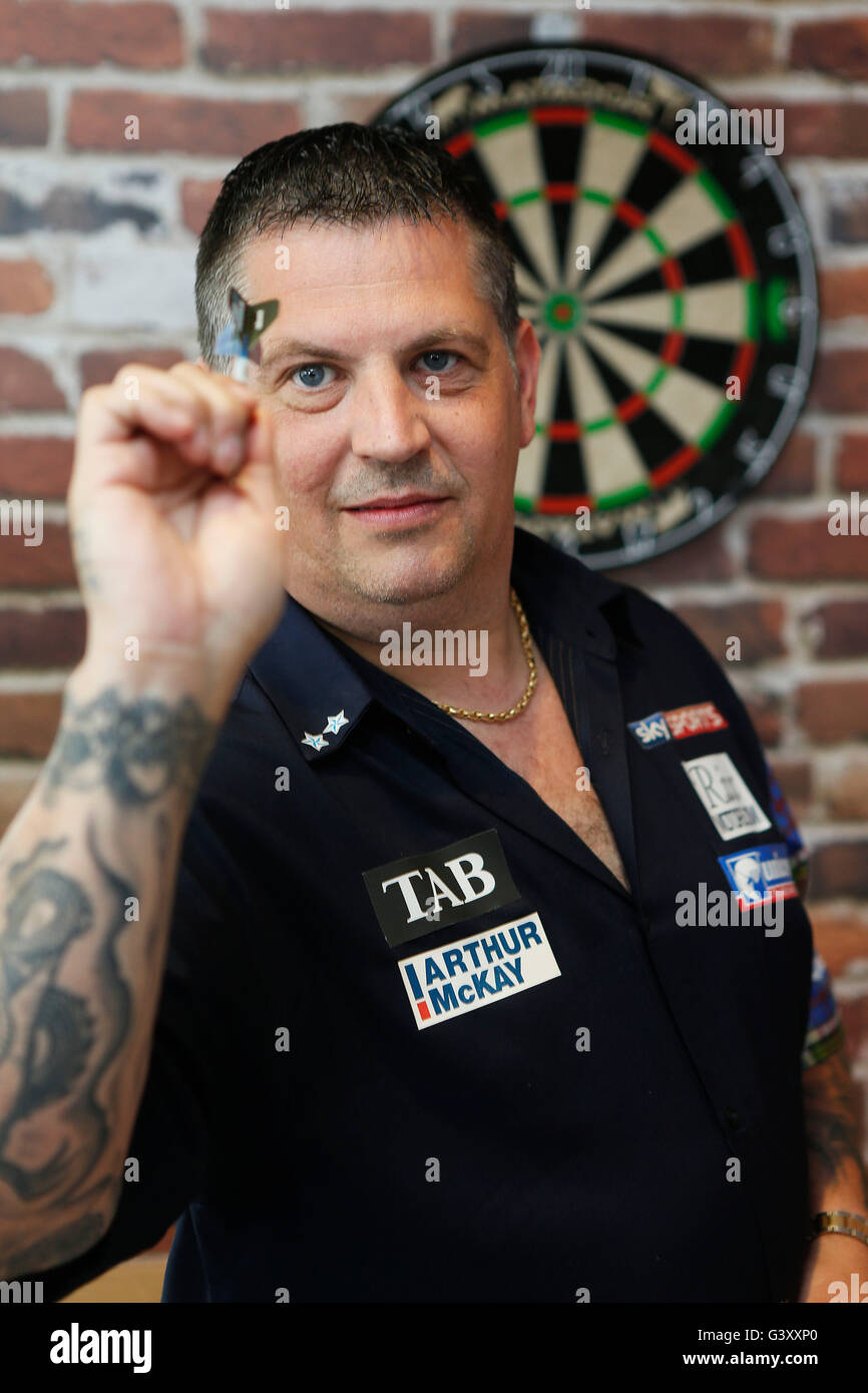 Auckland, New Zealand. 16th June, 2016. Auckland, New Zealand, Gary  Anderson, Auckland Darts Masters Press Conference, Burger King Lincoln Rd,  Auckland. 15th June, 2015. 16 June 2016. © Action Plus Sports/Alamy Live