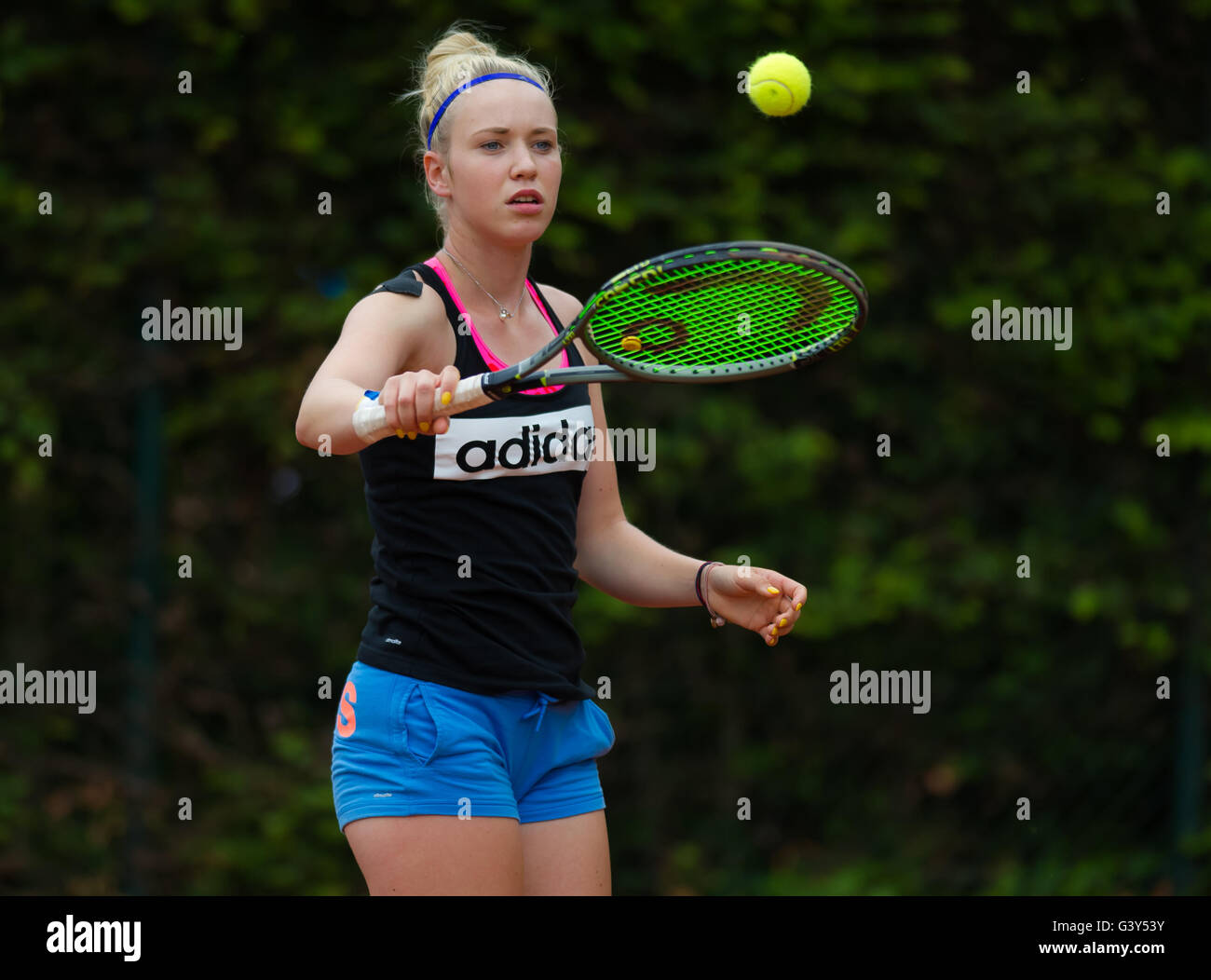 Braunschweig, Germany. 16 June, 2016. Katharina Hobgarski in action at the  2016 Braunschweig Womens Open ITF Pro Circuit $25,000 tennis tournament.  Credit: Jimmie48 Photography/Alamy Live News Stock Photo - Alamy