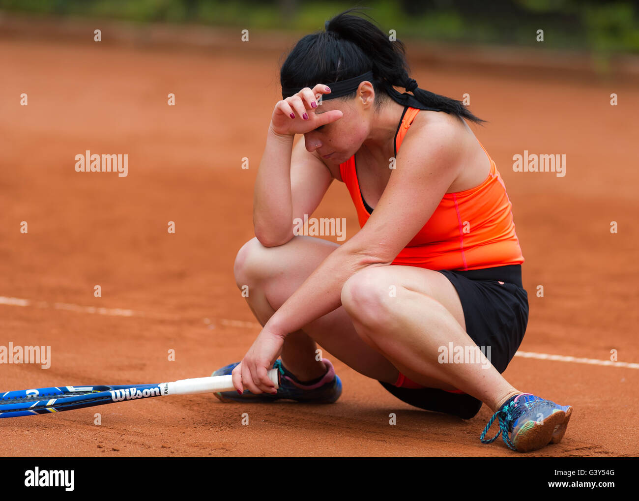 Braunschweig, Germany. 16 June, 2016. Ekaterine Gorgodze in action at the 2016 Braunschweig Womens Open ITF Pro Circuit $25,000 tennis tournament. Credit:  Jimmie48 Photography/Alamy Live News Stock Photo
