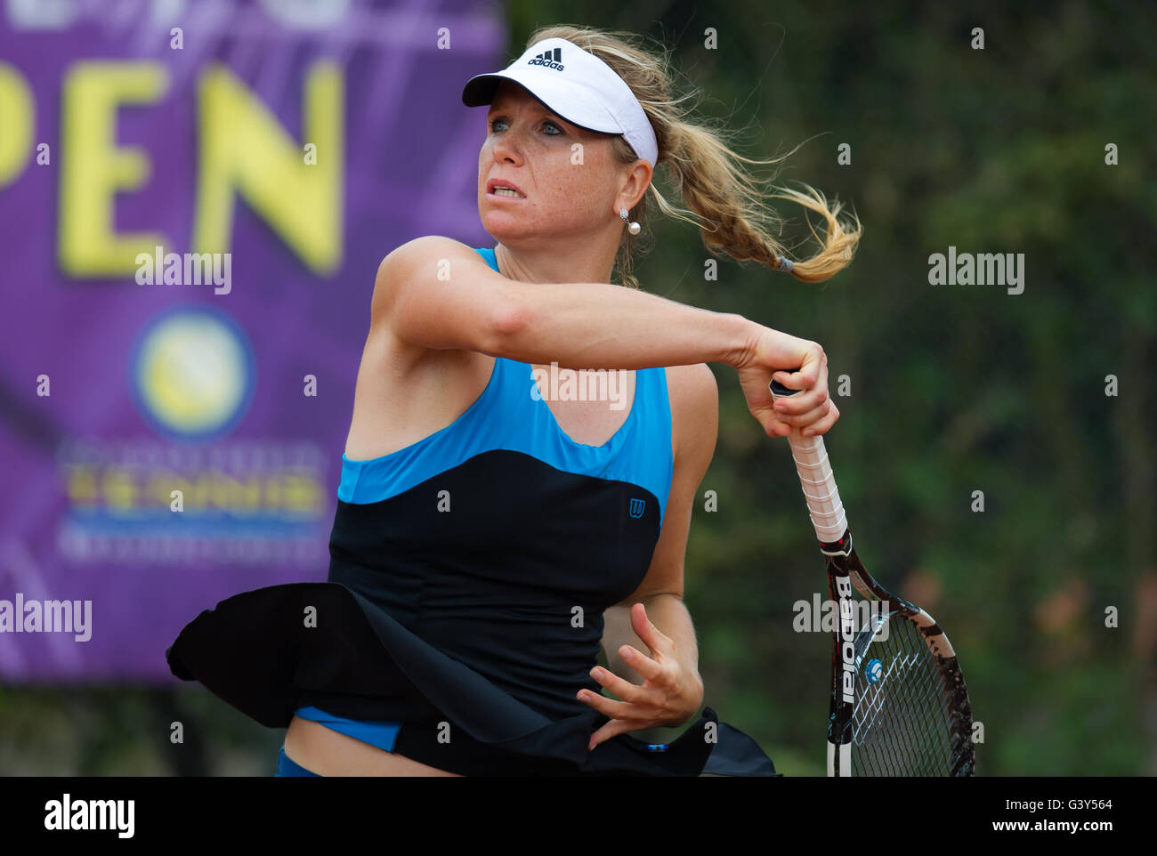 Braunschweig, Germany. 16 June, 2016. Anne Schaefer in action at the 2016  Braunschweig Womens Open ITF Pro Circuit $25,000 tennis tournament. Credit:  Jimmie48 Photography/Alamy Live News Stock Photo - Alamy