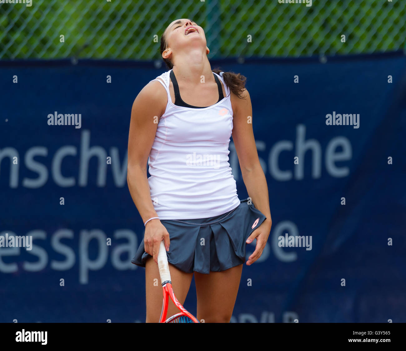 Braunschweig, Germany. 16 June, 2016. Cristiana Ferrando in action at the  2016 Braunschweig Womens Open ITF Pro Circuit $25,000 tennis tournament.  Credit: Jimmie48 Photography/Alamy Live News Stock Photo - Alamy