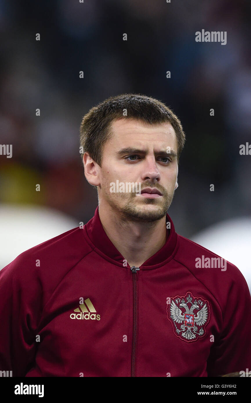 Georgi Schennikov (Russia) ;  June 15, 2016 - Football : Uefa Euro France 2016, Group B, Russia 1-2 Slovakia at Stade Pierre Mauroy, Lille Metropole, France. (Photo by aicfoto/AFLO) Stock Photo