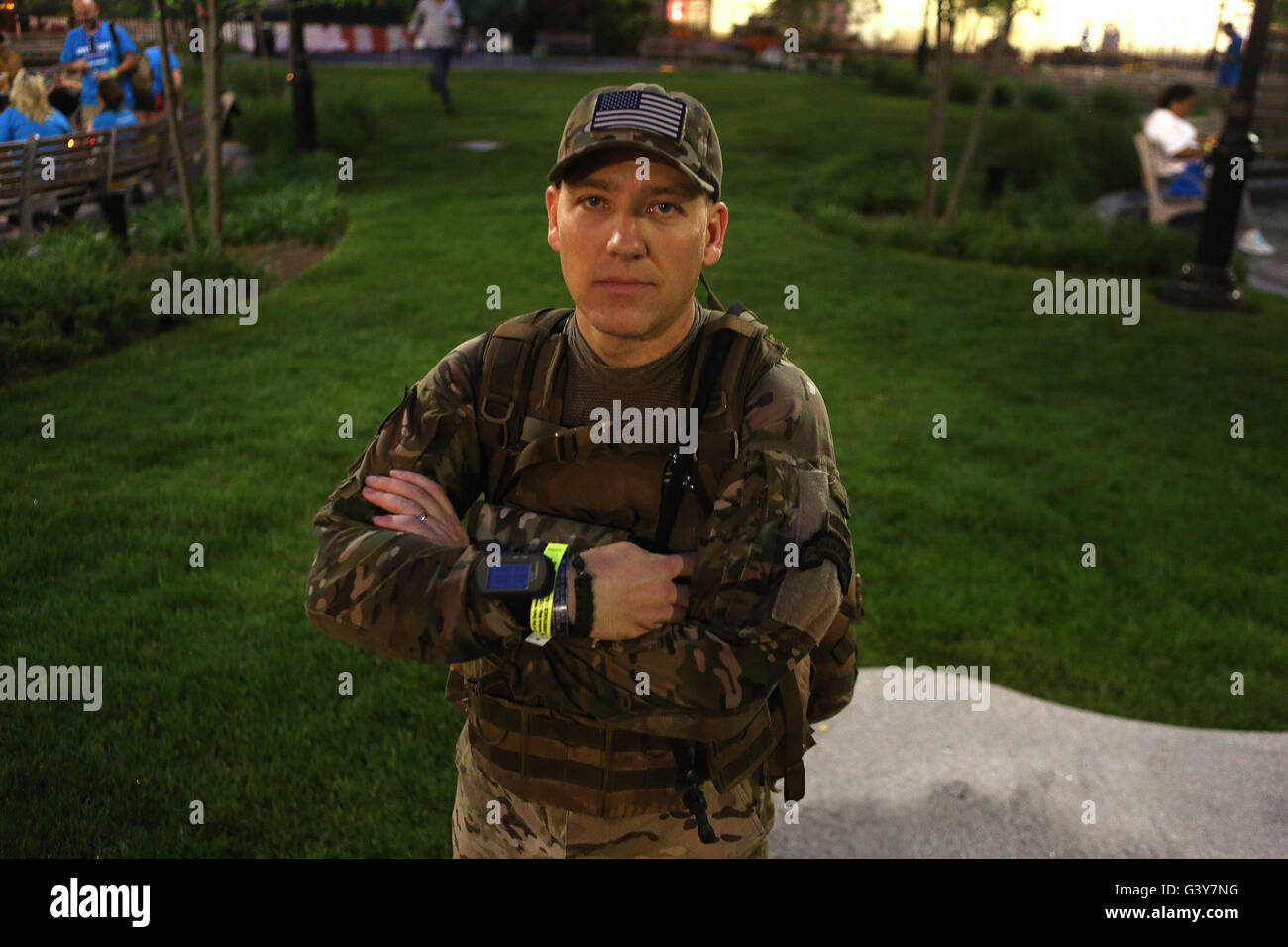 New York City, NY, USA. 4th June, 2016. A veteran walker poses during