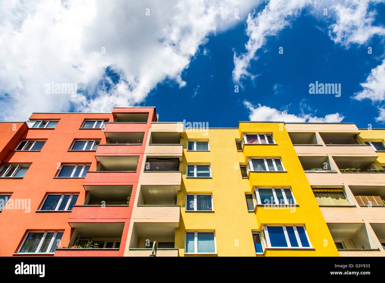 Residential buildings, high-rise building, multi-family house, apartment house, in Berlin, Stock Photo