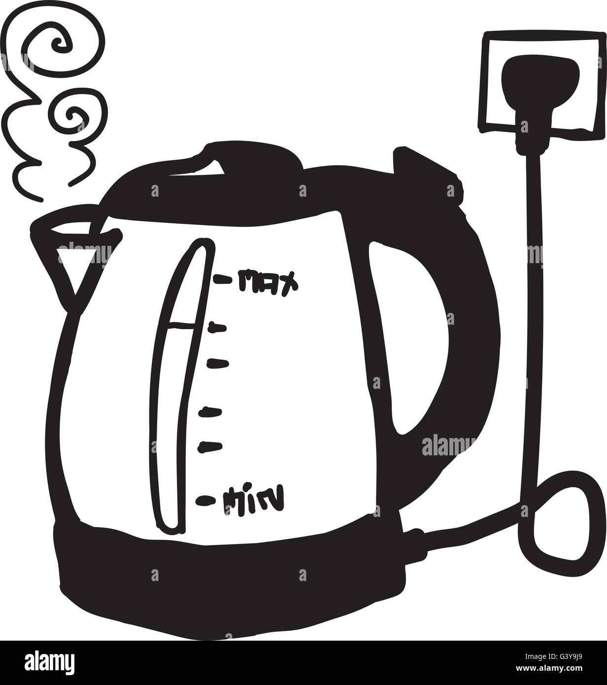 Kettle doodle icon with separated fill layer Stock Vector Image & Art