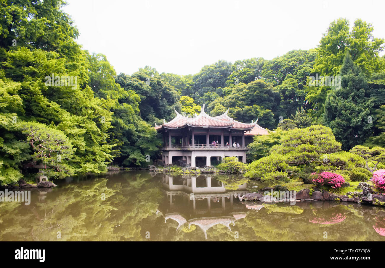 TOKYO MAY, 2016 Traditional Japanese tea house at Shinjuku garden on
