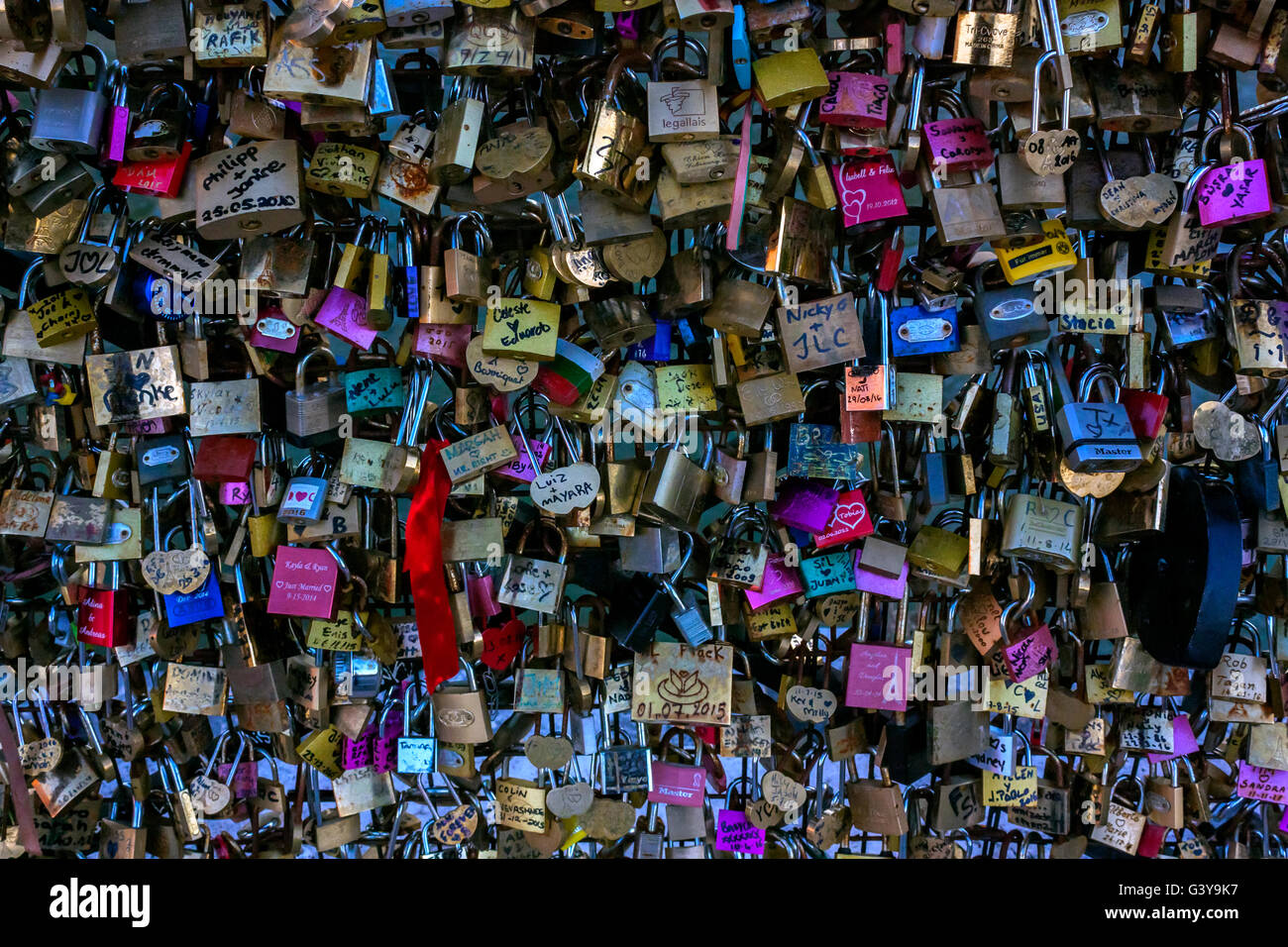 Love locks in Paris Stock Photo