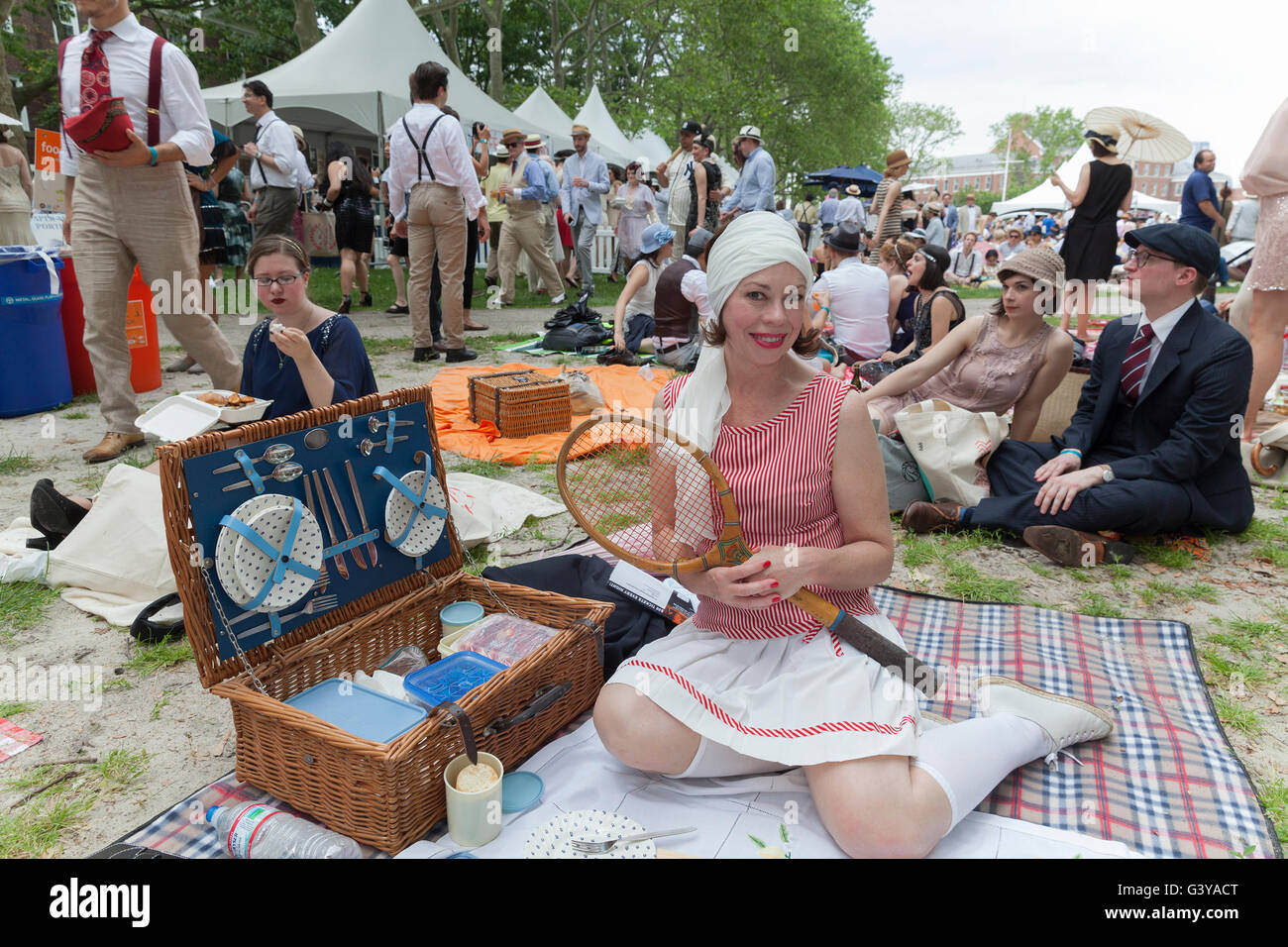 New York, NY USA - June 11, 2016: Atmosphere during 11th Jazz age lawn ...