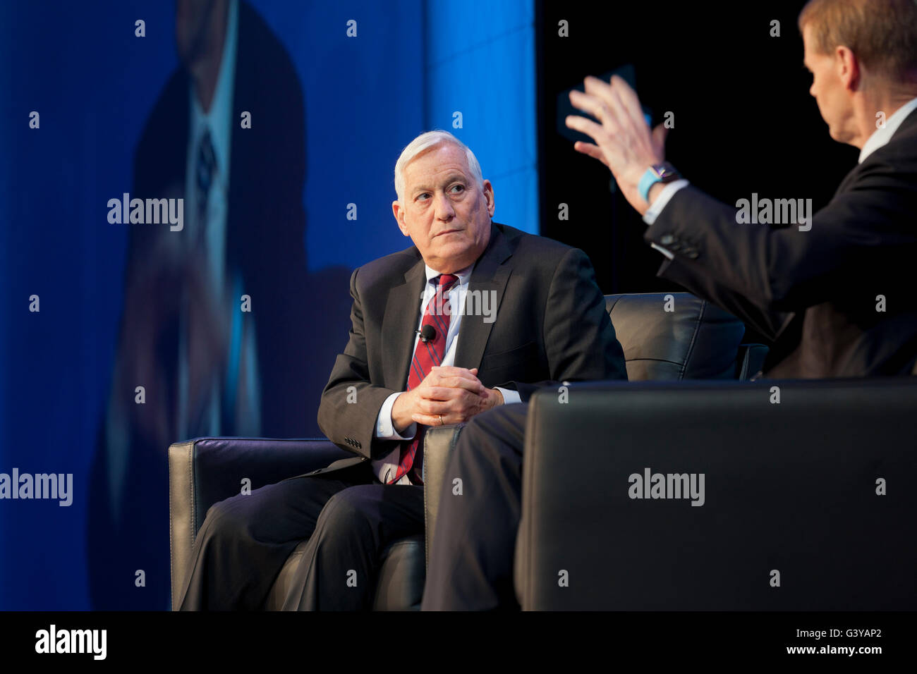 Walter Isaacson, CEO of Aspen Institute, speaking at 2016 General Membership Meeting - Washington, DC USA Stock Photo