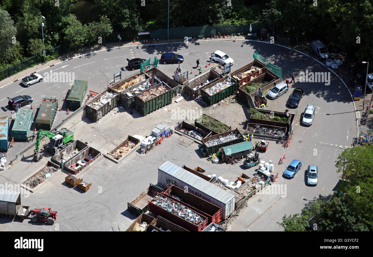 aerial view of a domestic household waste recycling plant in England, UK Stock Photo