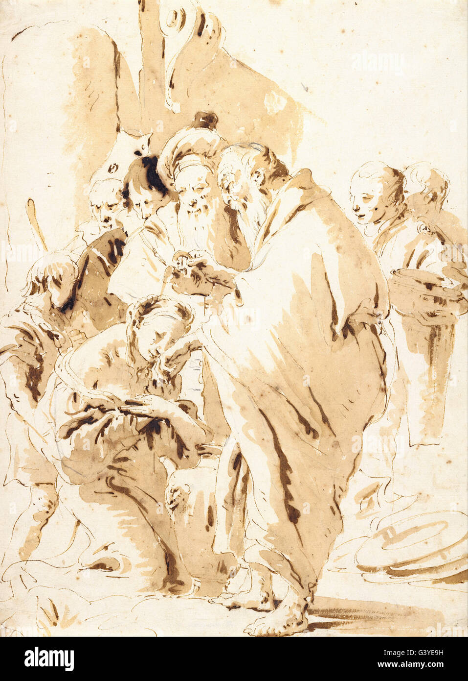 Giambattista Tiepolo - St Prosdocimus baptizing St Giustina Stock Photo
