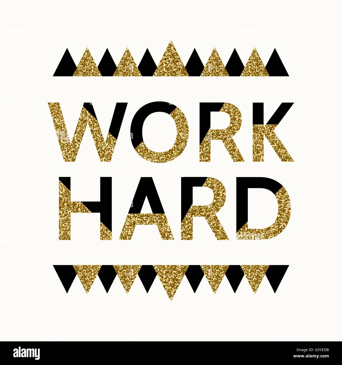 "Work Hard" motivational quote poster with modern and stylish black