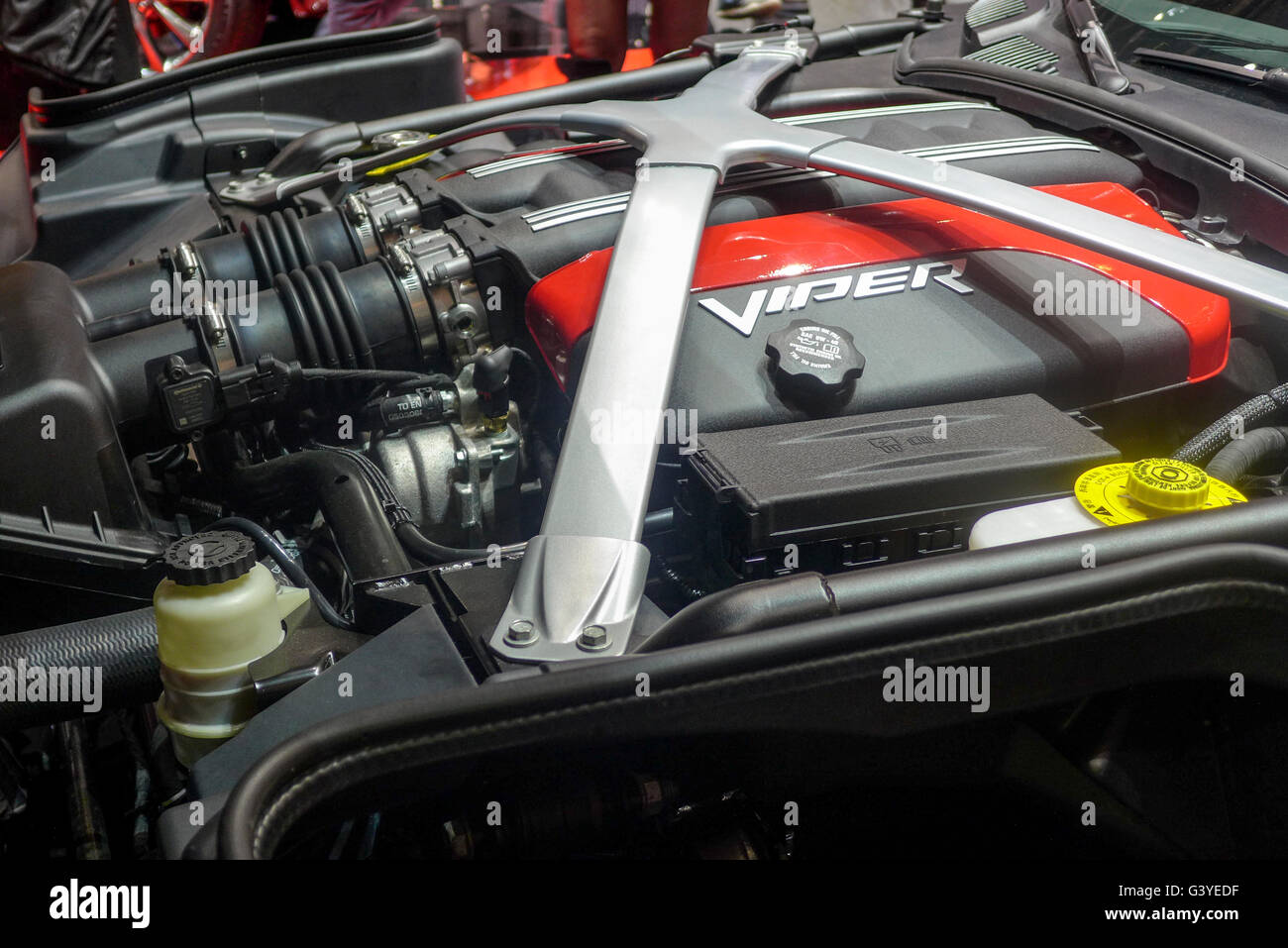 Dodge Viper engine bay Stock Photo Alamy