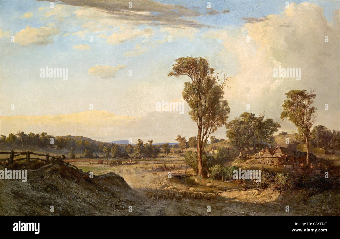 Louis Buvelot - Summer afternoon, Templestowe Stock Photo