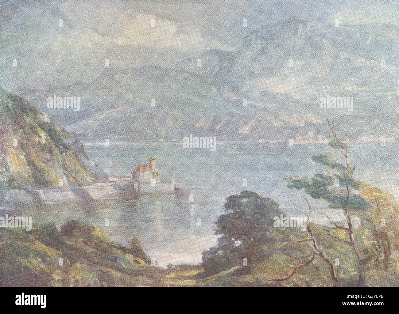 WALES: Misty Morning, near Barmouth, antique print 1905 Stock Photo
