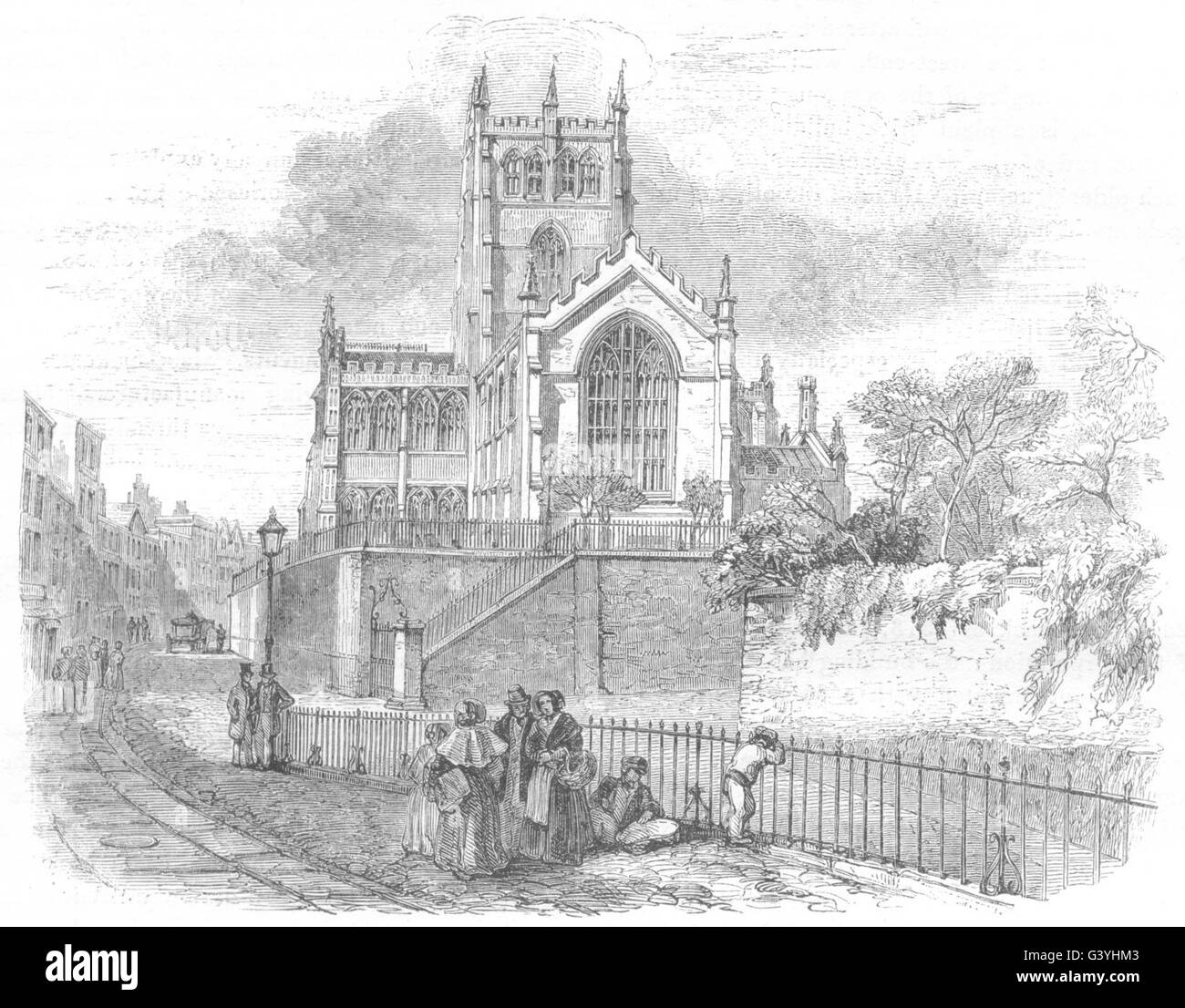 NOTTINGHAMSHIRE: St Mary's Church, Nottingham, antique print 1850 Stock Photo