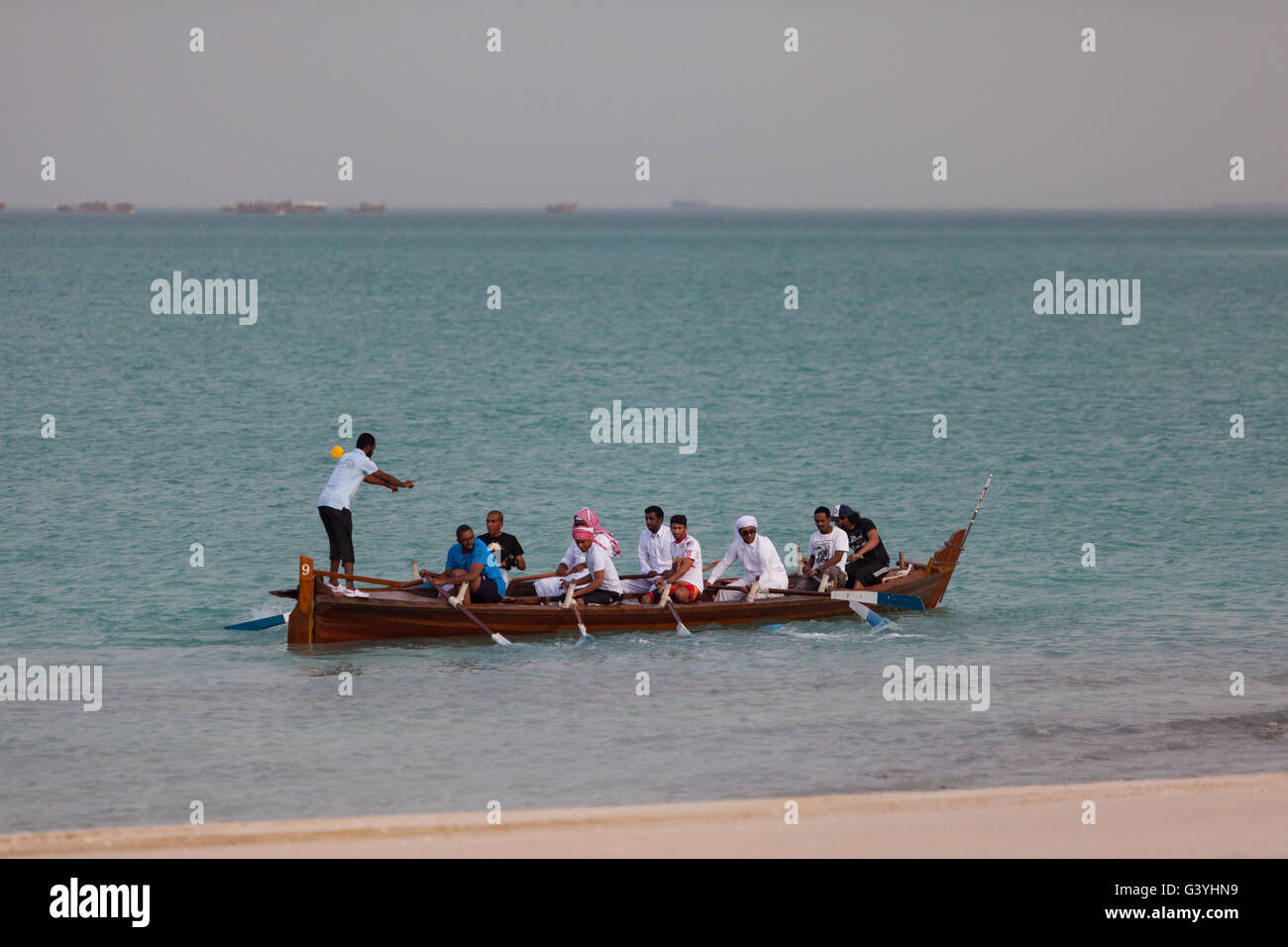 Rowing competition at Senyar, Katara Cultural Village, Doha Stock Photo ...
