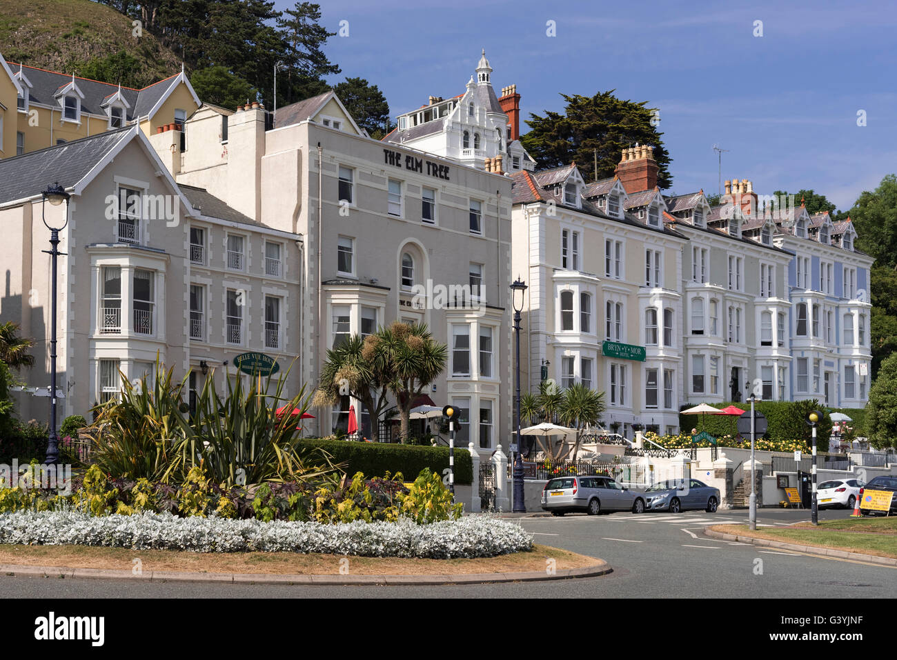 A gorup of hotels in Llandudno. Clwyd North Wales. Stock Photo