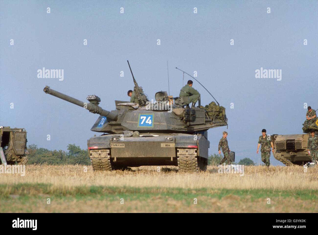 US Army, tanks M 1 'Abram' during  NATO exercises in Germany Stock Photo