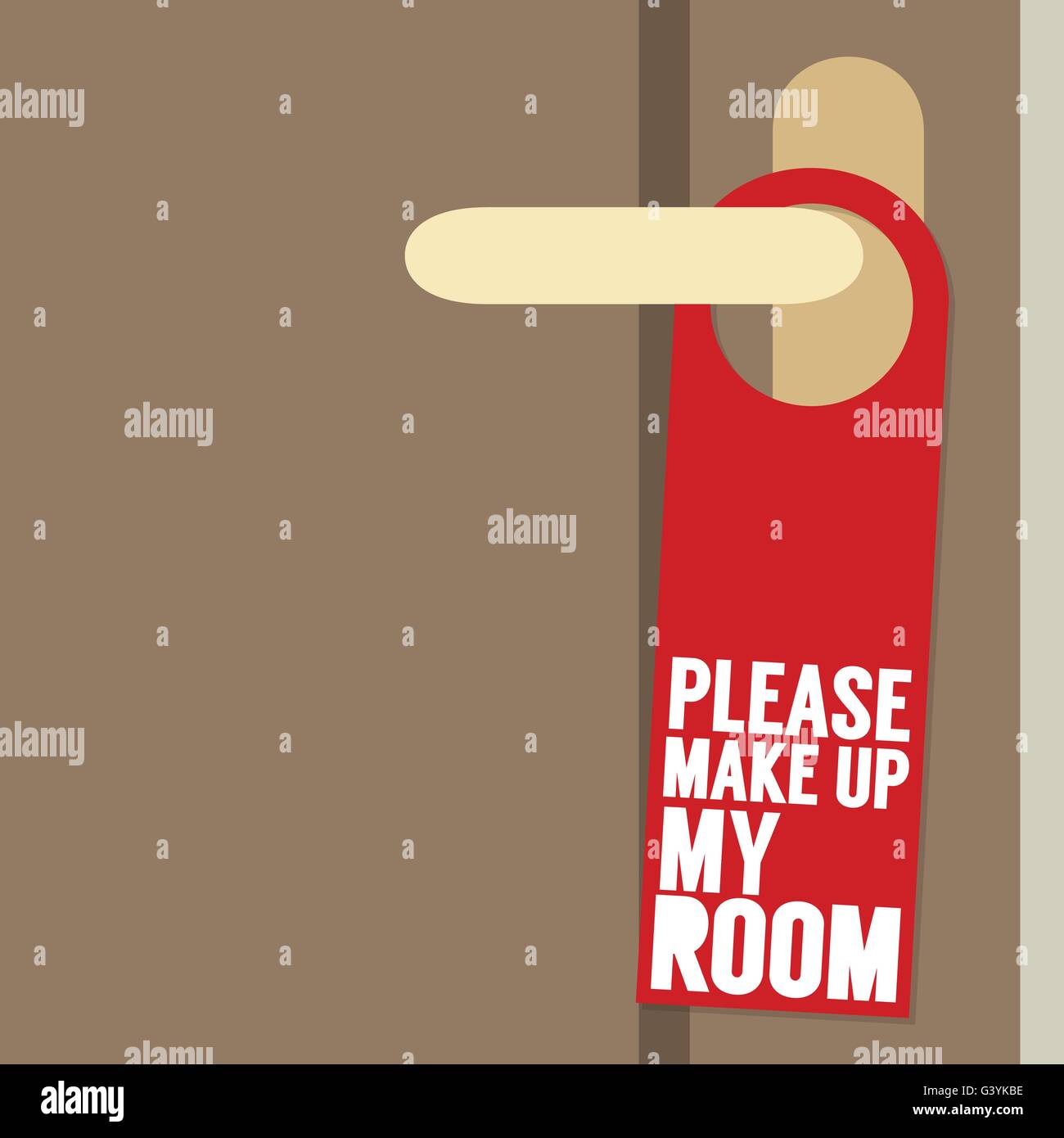 Please Make Up My Room Door Hanger Vector Illustration Stock Vector