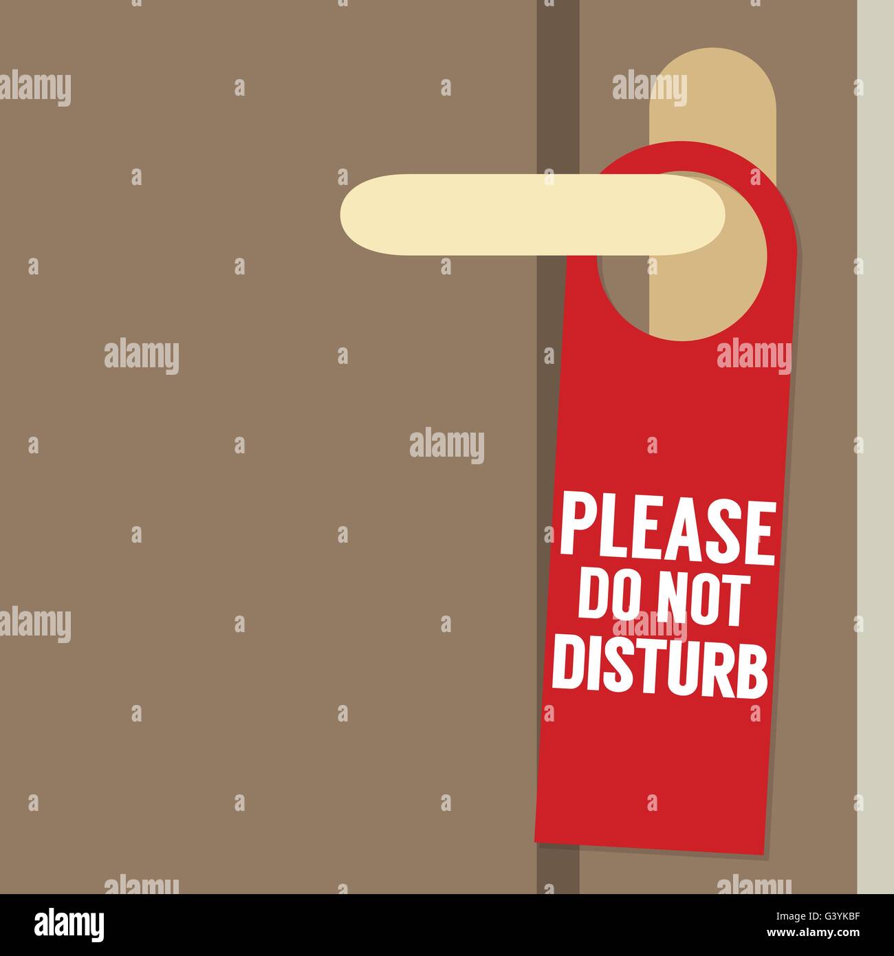 Please Do Not Disturb Door Hanger Vector Illustration Stock Vector