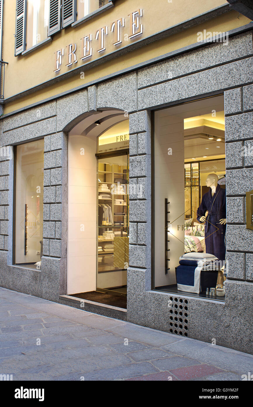 Frette high fashion and home design shopping windows in Milano fashion ...