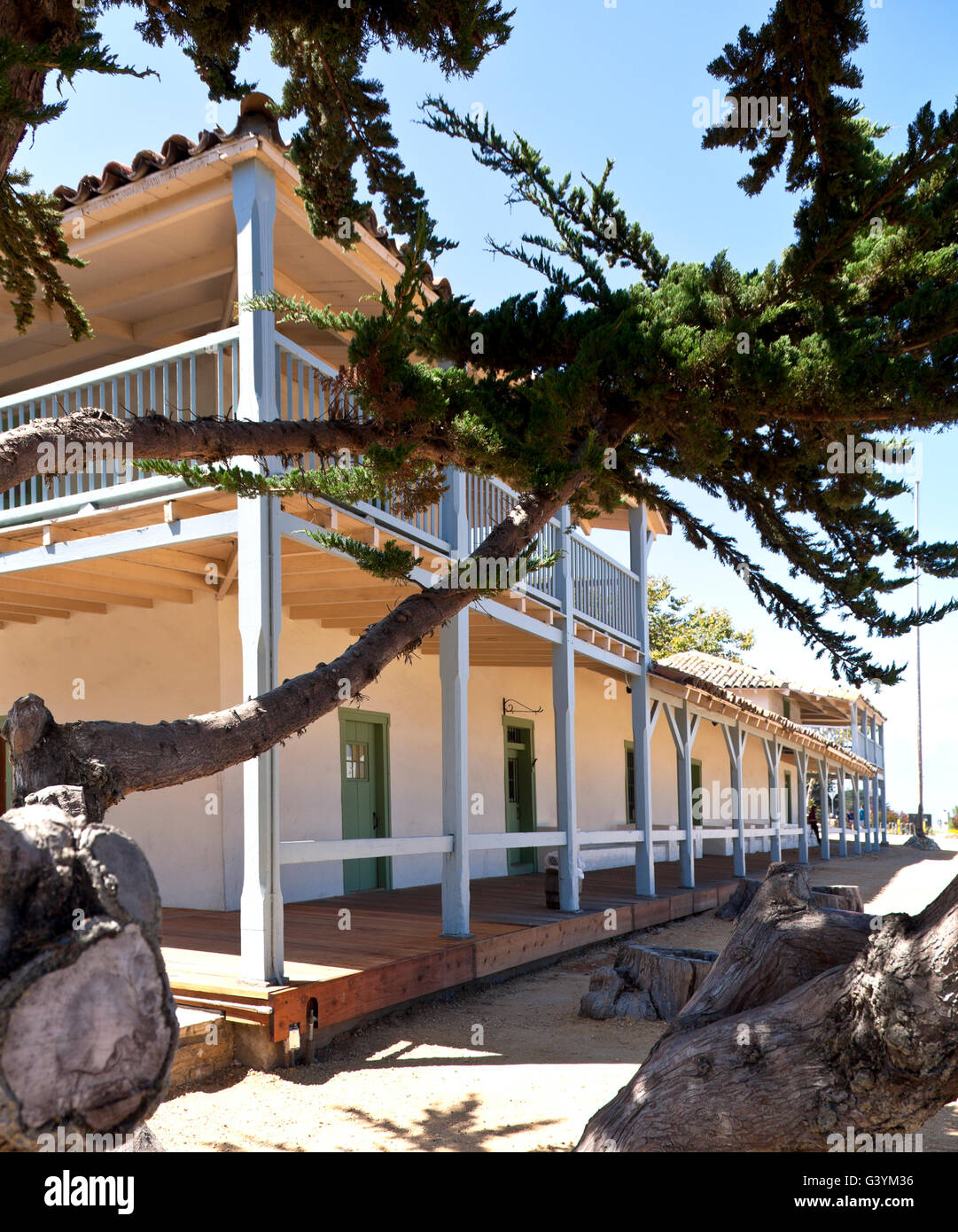 The Custom House at Monterey State Historic Park is California Landmark No. 1, the oldest government building in state. Stock Photo