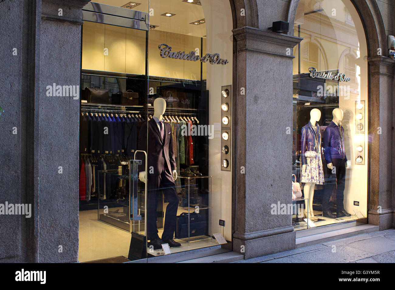 Women high fashion and accessories shopping windows in Milano fashion  district Stock Photo - Alamy