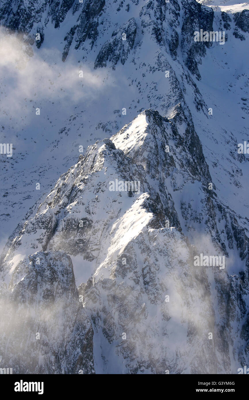 Aerial view of Cirque of Colomers from Aran Valley. Pyrenees. Lleida province, Catalonia, Spain Stock Photo