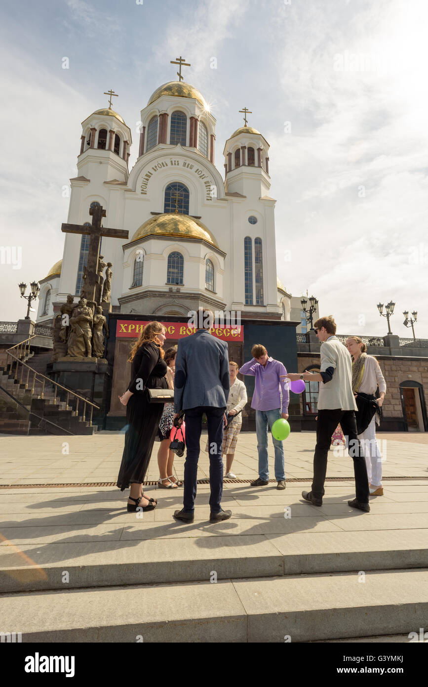 Church on Blood in Honour of All Saints Resplendent in the Russian Land Stock Photo
