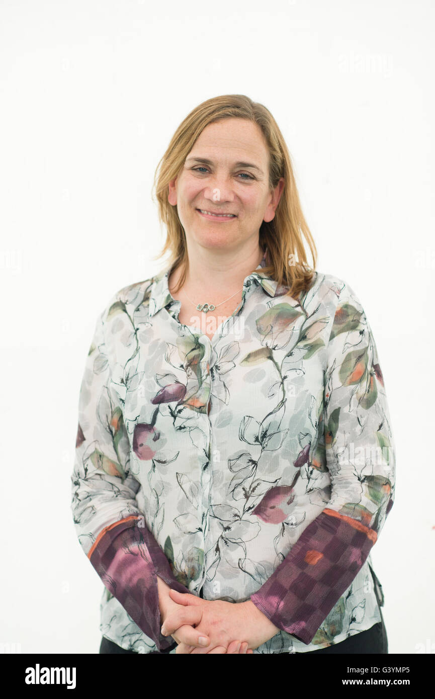 Tracy Chevalier,  American British historical novelist, best known for her second novel, Girl with a Pearl Earring. At The Hay Festival, Saturday 28 May 2016 Stock Photo