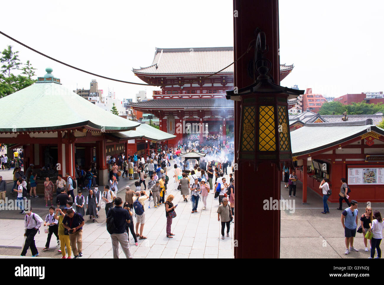 TOKYO - MAY, 2016: People visit Senso-ji shrine in Asakusa on June 01, 2016 Stock Photo