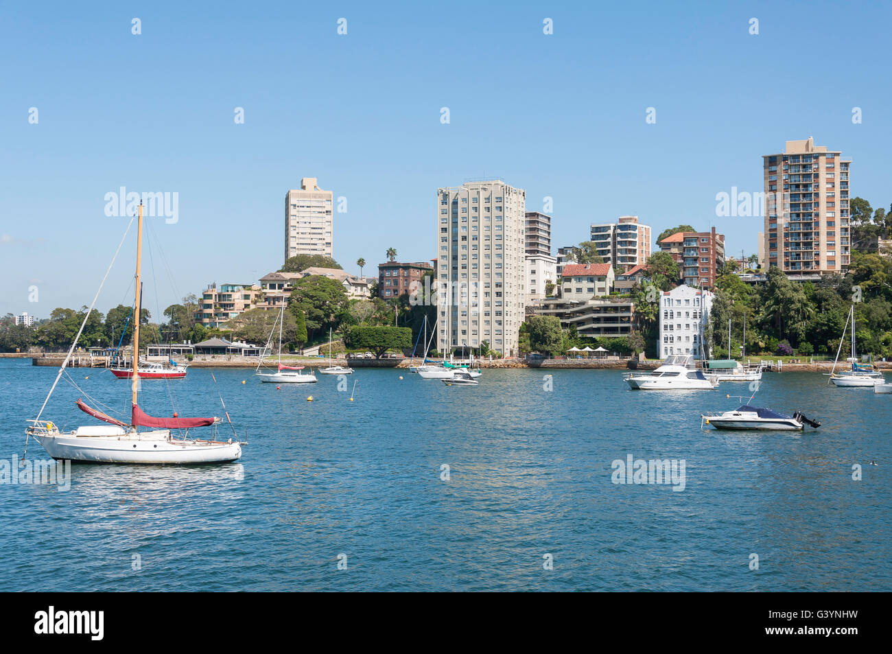 Lavender Bay from Milsons Point, Sydney harbour, Sydney, New South Wales, Australia Stock Photo