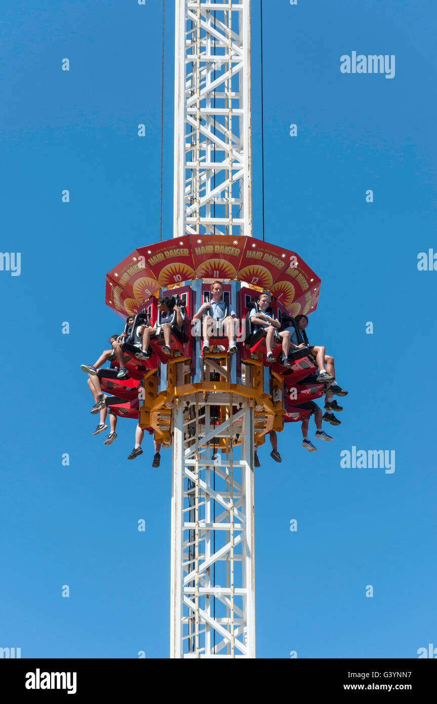 'Hair Raiser' freefall drop tower ride, Luna Park Sydney, Milsons Point, Sydney, New South Wales, Australia Stock Photo