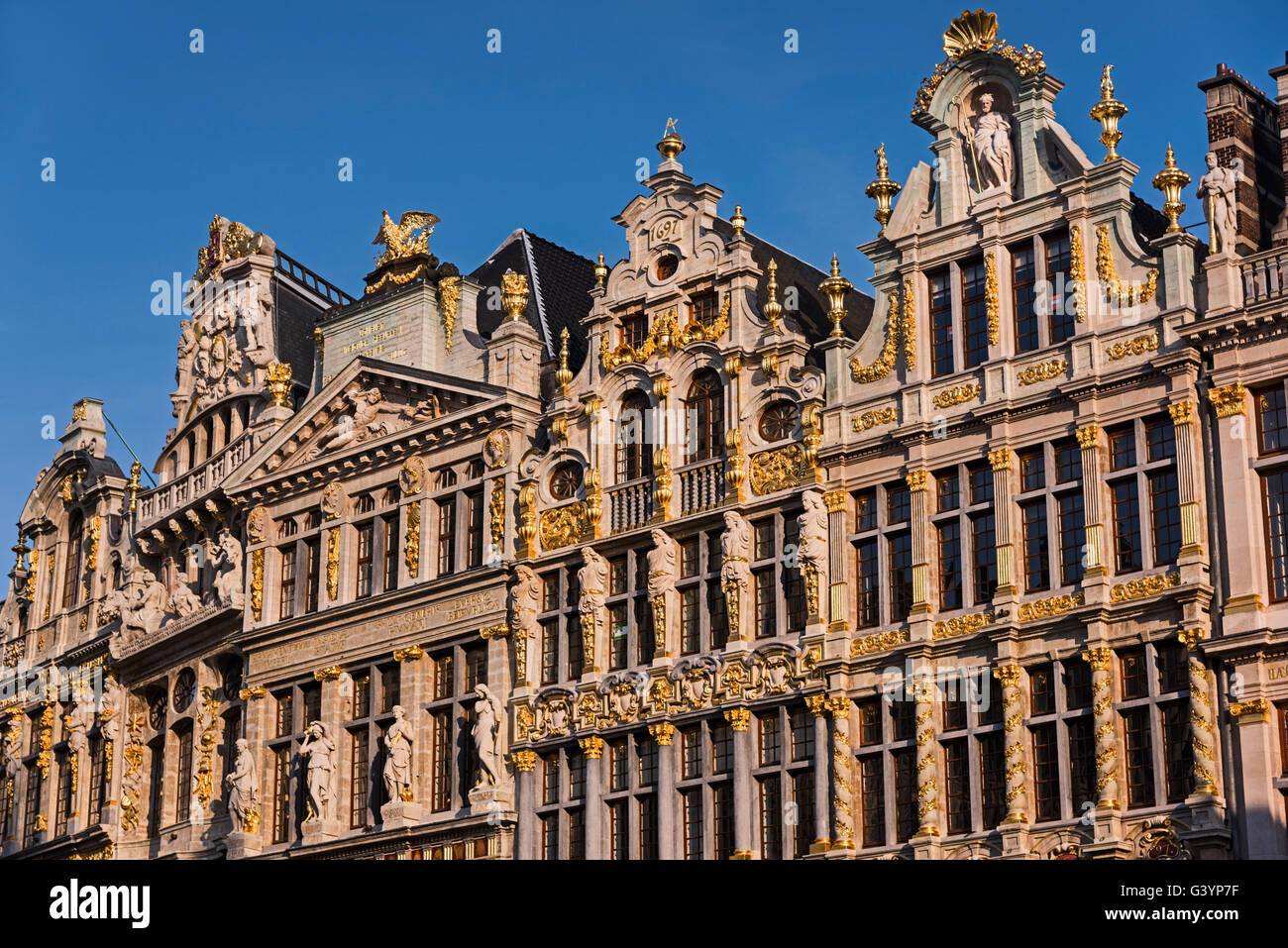Grand Place Guildhouses Brussels Belgium Stock Photo