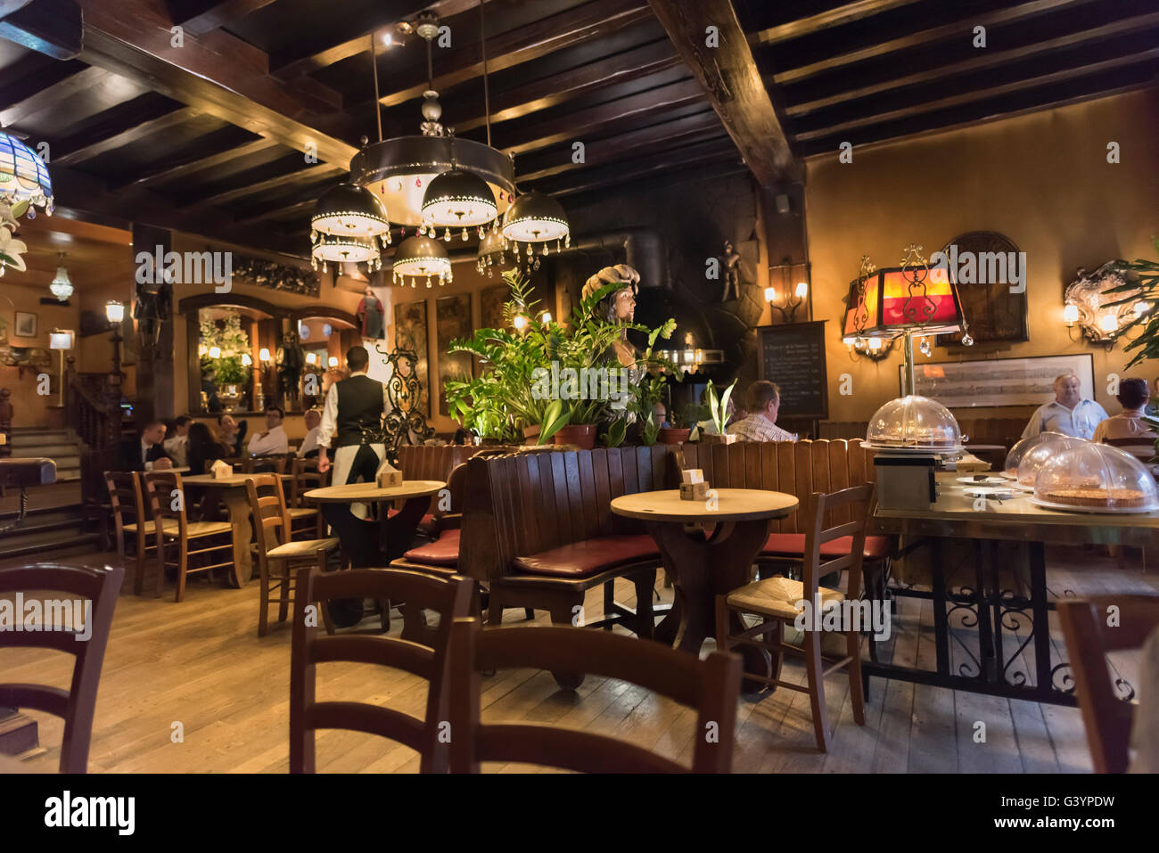 La Chaloupe d’or brasserie interior Grand Place Brussels Belgium Stock Photo
