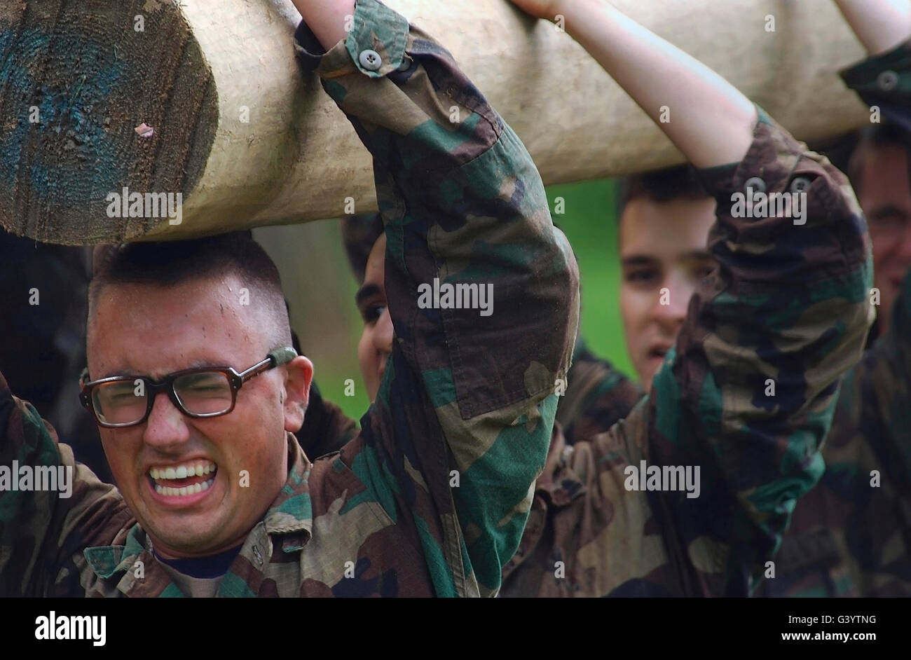 US Naval Academy Freshmen known as Plebes participate in Sea Trials. Stock Photo