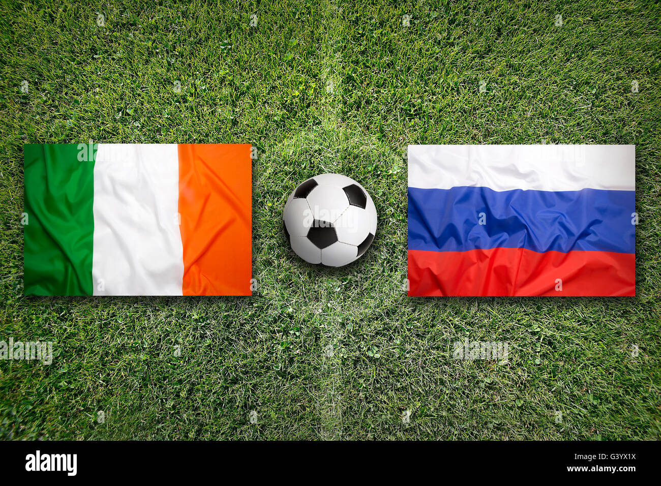 Premium Photo  Ireland flag ball smashing a russian ruble