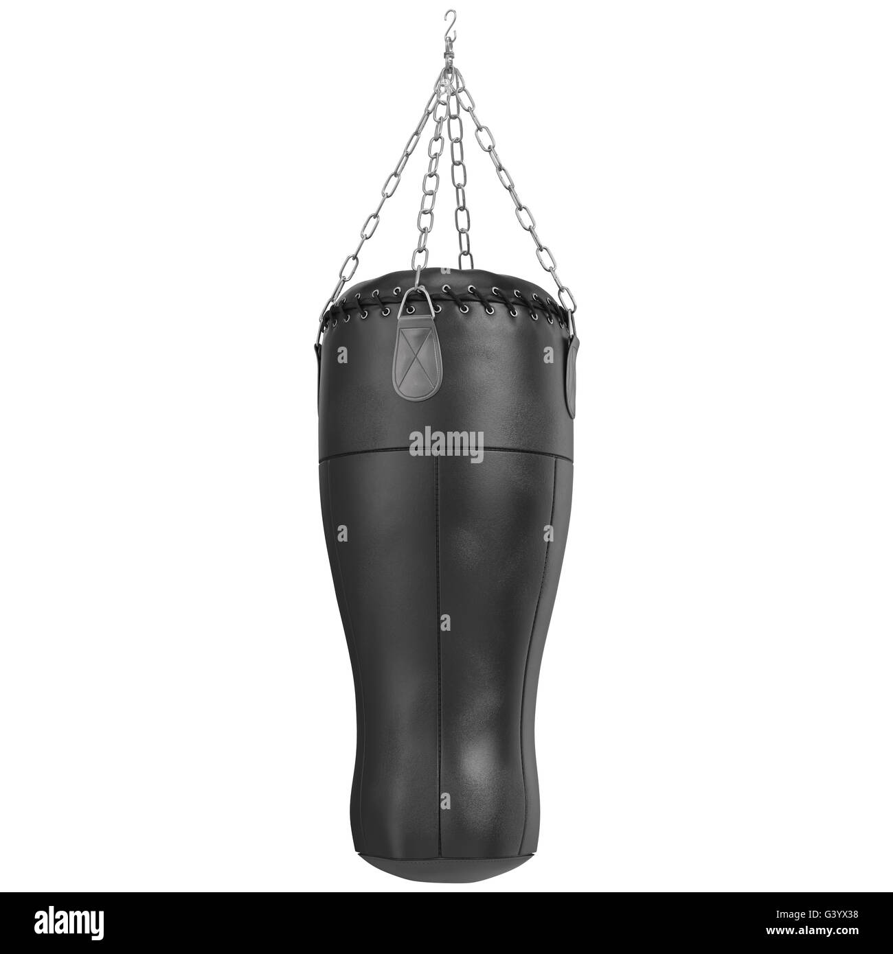 Hanging punching bag with leather straps. 3D graphic Stock Photo Alamy