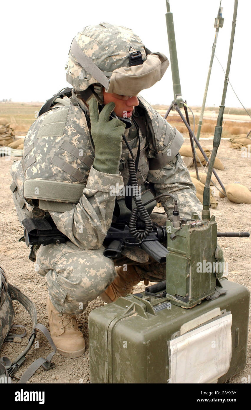 U.S. Army Soldier performs a radio check Stock Photo 105719515 Alamy