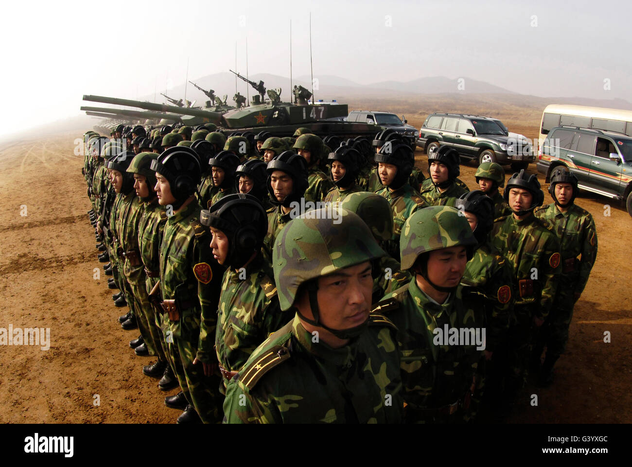 Soldiers with the People's Liberation Army at Shenyang training base in China. Stock Photo