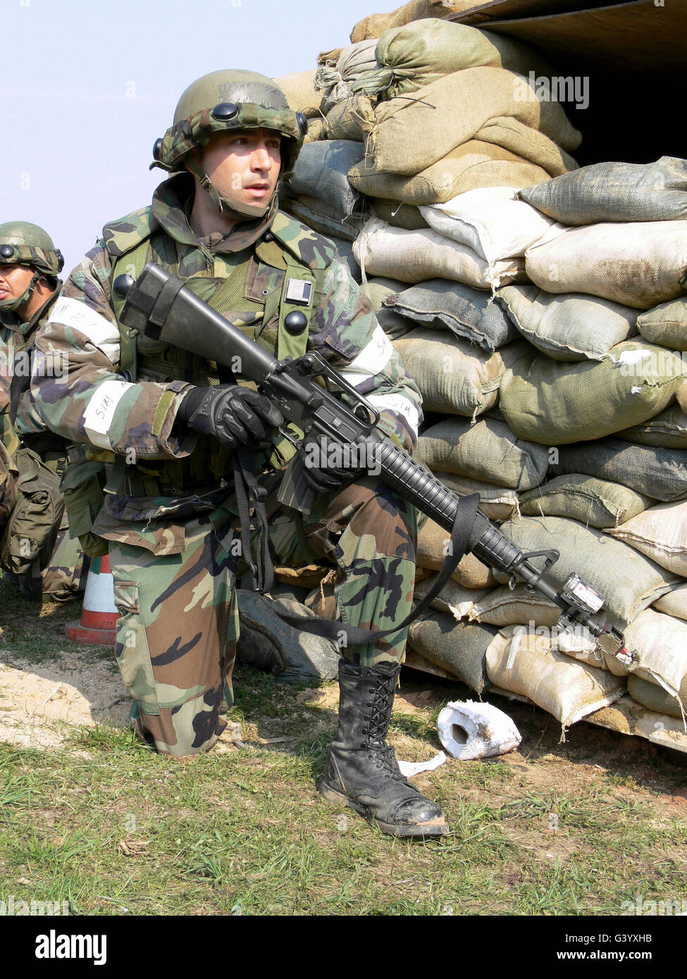 Soldier prepares to assault. Stock Photo