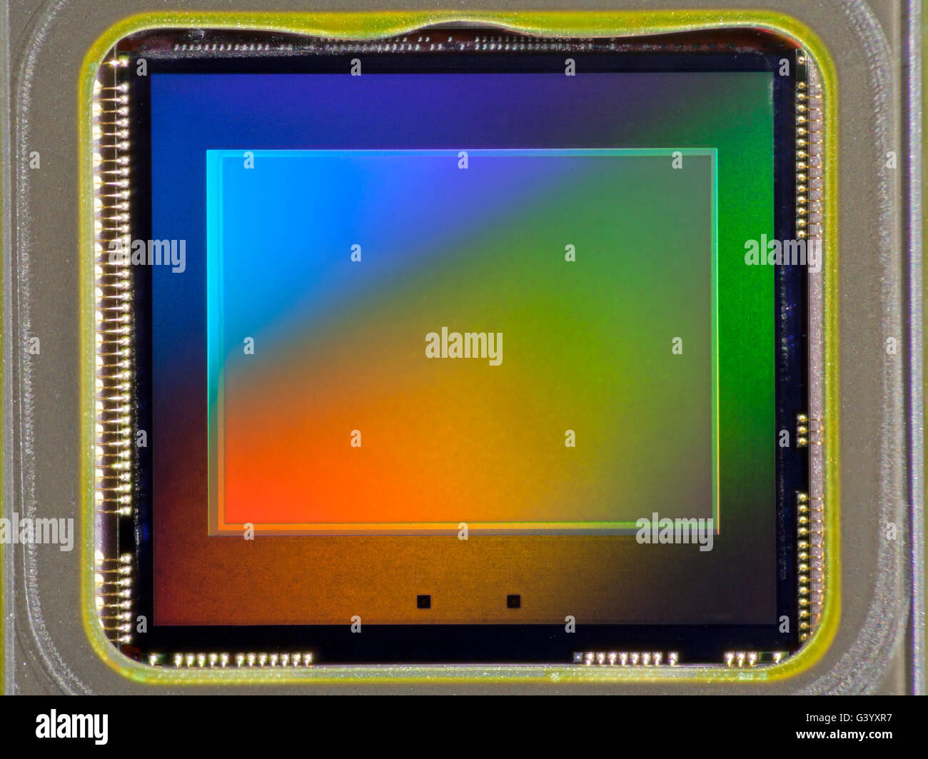 Tiny CCD imaging chip from an amateur consumer camera (approx 3mp) Stock Photo