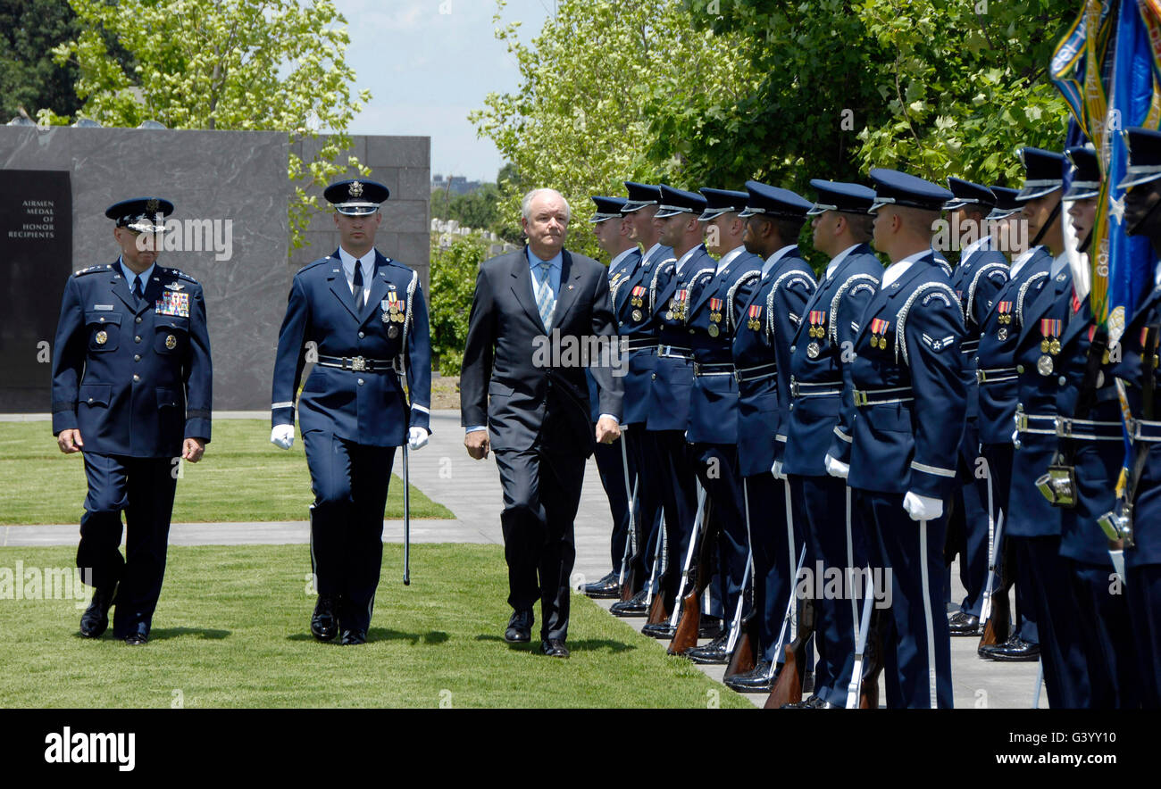 A farewell ceremony in honor of the U.S. Air Force Secretary. Stock Photo