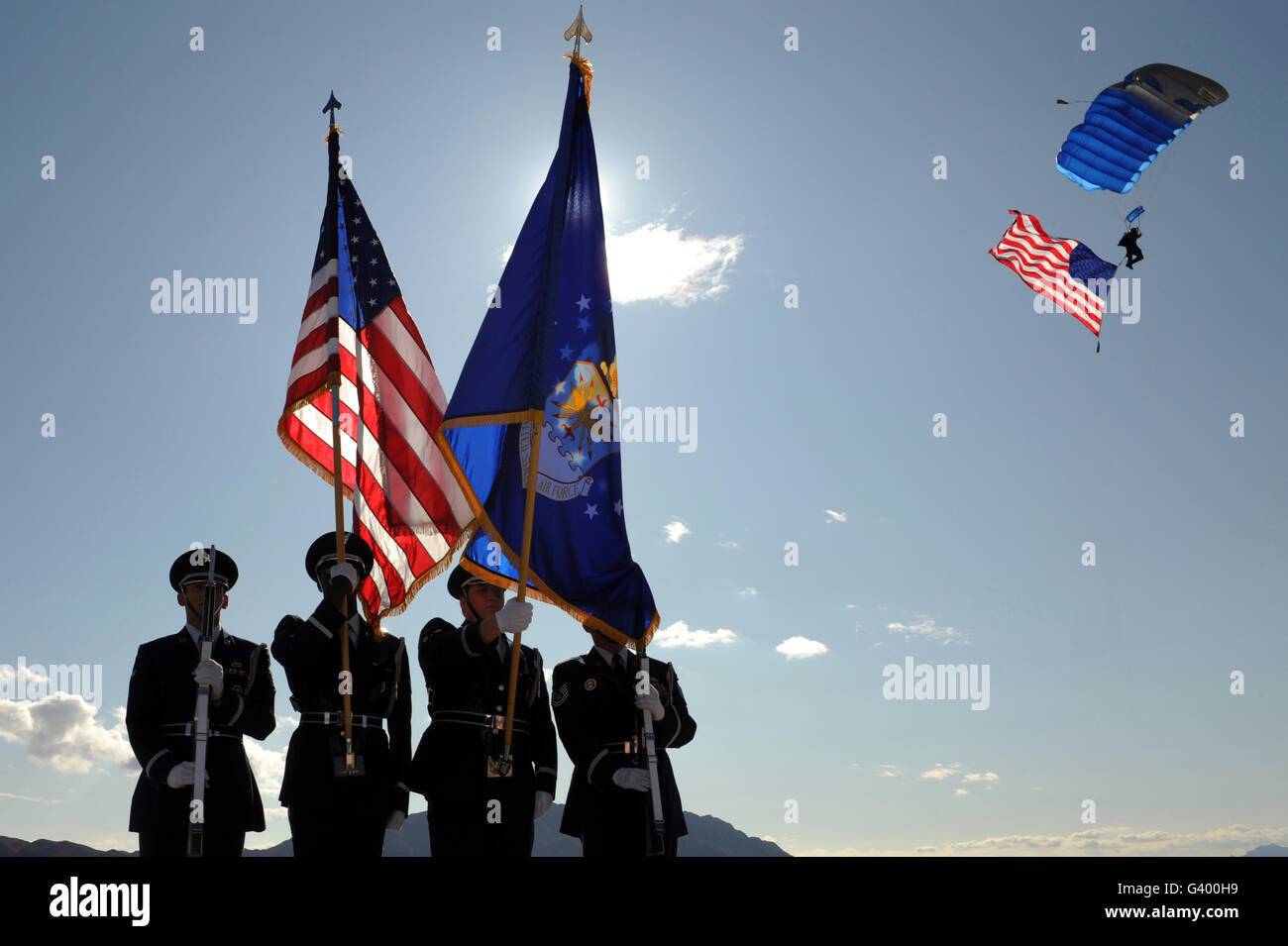 Opening ceremony of the 2009 Aviation Nation at Nellis Air Force Base, Nevada. Stock Photo