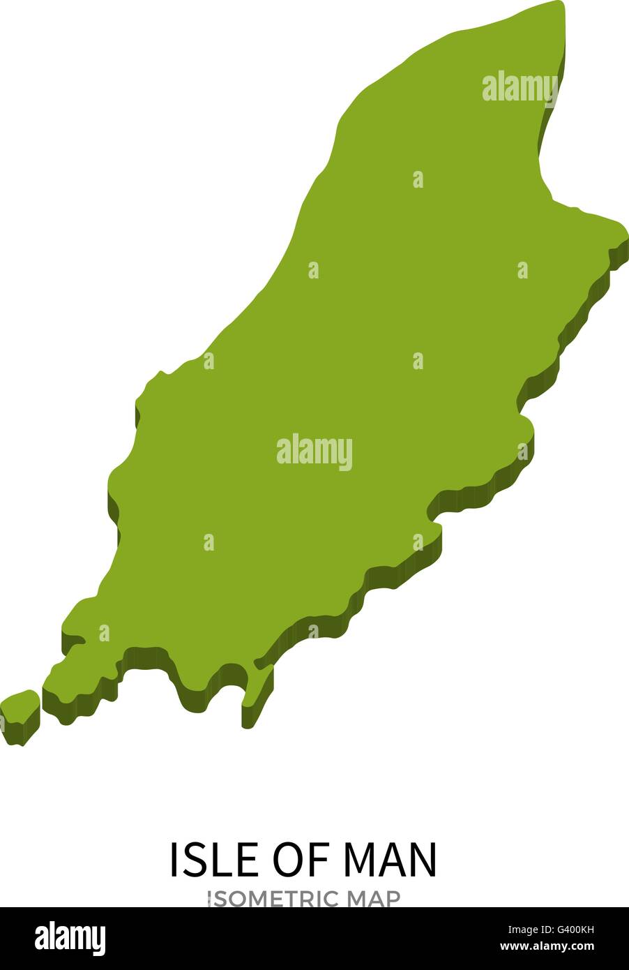 Isometric map of Isle of Man detailed vector illustration Stock Vector