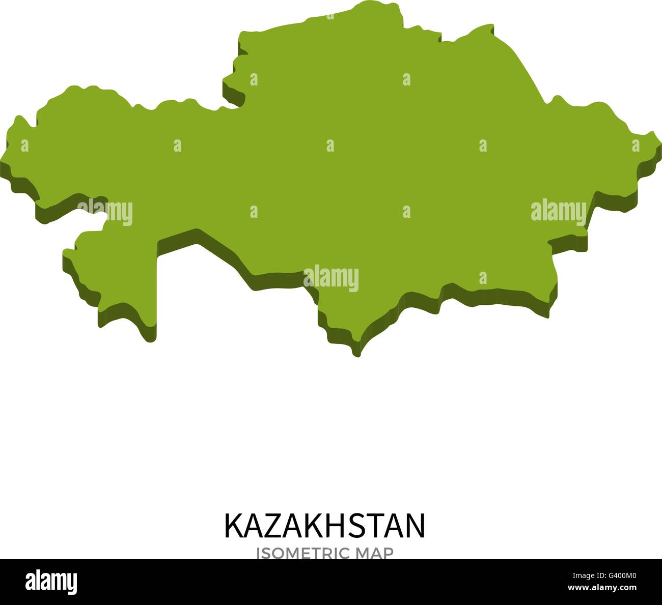 Isometric map of Kazakhstan detailed vector illustration Stock Vector ...